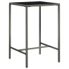 Table de bar de jardin Gris 70x70x110cm Résine tressée et verre 