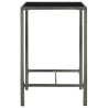 Table de bar de jardin Gris 70x70x110cm Résine tressée et verre 