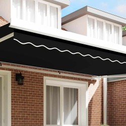 Écran de protection pour auvent de cadre de 5 m, noir, 4.8 x 0.2 m 