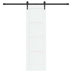 Porte coulissante avec matériel blanc 61x198,5 cm en pin massif 