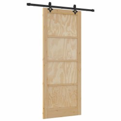 Porte Coulissante avec Ensemble de Quincaillerie 'ORKDAL'en Bois Massif de Pin 
