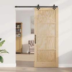 Porte Coulissante avec Ensemble de Quincaillerie 'ORKDAL'en Bois Massif de Pin 