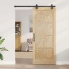Porte Coulissante avec Ensemble de Quincaillerie 'ORKDAL'en Bois Massif de Pin 