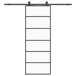 Porte coulissante kit de quincaillerie noir 76x205 cm verre ESG 