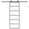 Porte coulissante kit de quincaillerie noir 76x205 cm verre ESG 