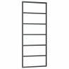 Porte coulissante kit de quincaillerie noir 76x205 cm verre ESG 