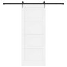 Porte coulissante avec kit quincaillerie 'ORKDAL'en bois massif blanc pin 
