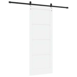 Porte coulissante avec kit quincaillerie 'ORKDAL'en bois massif blanc pin 
