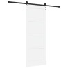 Porte coulissante avec kit quincaillerie 'ORKDAL'en bois massif blanc pin 