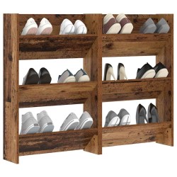 Cabinets à chaussures muraux 2 pcs Vieux bois 60 x 18 x 60 cm 