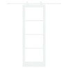 Porte coulissante avec kit de quincaillerie 'ORKDAL'Bois massif blanc et verre 