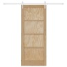 Porte Coulissante avec Kit de Matériel 83x202 cm en Bois Massif Pin 