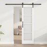 Porte coulissante avec kit de quincaillerie 'ORKDAL'en bois massif blanc et verre 