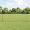 Clôture en fil soudé avec 44 poteaux en U gris 1x50 m en acier 