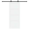 Porte coulissante avec ensemble de quincaillerie blanche 86x211 cm en bois massif de pin 