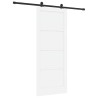 Porte coulissante avec ensemble de quincaillerie blanche 86x211 cm en bois massif de pin 