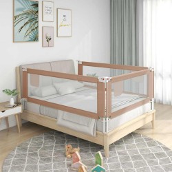 Barrière de sécurité de lit d'enfant Taupe 180x25 cm Tissu 