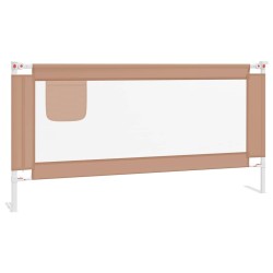Barrière de sécurité de lit d'enfant Taupe 180x25 cm Tissu 