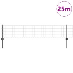 Clôture euro avec 11 U Posts Gris 0.4x25 m Acier 