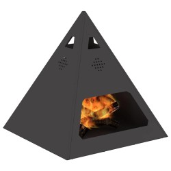 Brasero Pyramide Noir 50x50x51 cm Acier 
