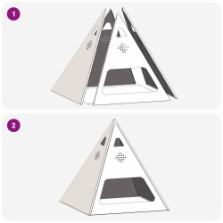 Brasero Pyramide Noir 50x50x51 cm Acier 