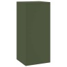 Supports de Plantes Extérieurs Pillar 2 pcs Vert Olive 24x24x55 cm Acier 