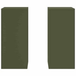 Supports de Plantes Extérieurs Pillar 2 pcs Vert Olive 24x24x55 cm Acier 