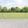 Clôture en fil soudé avec 7 poteaux à collet 0,4x10 m en acier galvanisé 