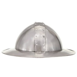 Casque de chevalier médiéval antique pour GN Argenté Acier 