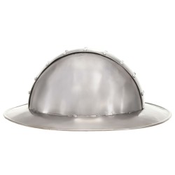 Casque de chevalier médiéval antique pour GN Argenté Acier 