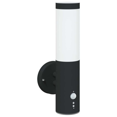 Applique murale extérieure avec capteur 2 pcs Noir Acier inoxydable IP44 