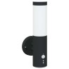 Applique murale extérieure avec capteur 2 pcs Noir Acier inoxydable IP44 