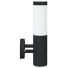Applique murale extérieure avec capteur 2 pcs Noir Acier inoxydable IP44 
