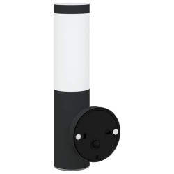 Applique murale extérieure avec capteur 2 pcs Noir Acier inoxydable IP44 