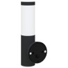 Applique murale extérieure avec capteur 2 pcs Noir Acier inoxydable IP44 