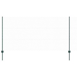 Poteaux de clôture 5 pcs U-Channel Vert 120 cm Acier 