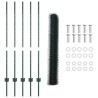 Poteaux de clôture 5 pcs U-Channel Vert 120 cm Acier 