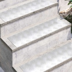 Plaques à Damier en Aluminium 4 pcs Antidérapantes 70x20 cm 