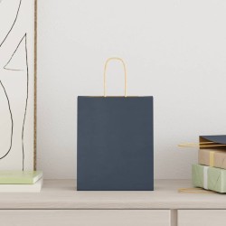 Sacs en papier 50 pcs avec poignées bleu 18x8x22 cm 