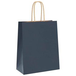 Sacs en papier 50 pcs avec poignées bleu 18x8x22 cm 
