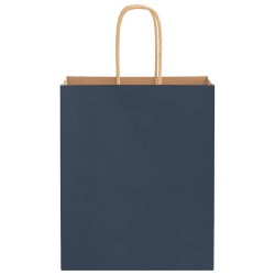 Sacs en papier 50 pcs avec poignées bleu 18x8x22 cm 