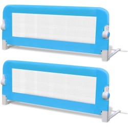 Barrière de lit de sécurité pour tout-petits 2pcs Bleu 102x42cm 