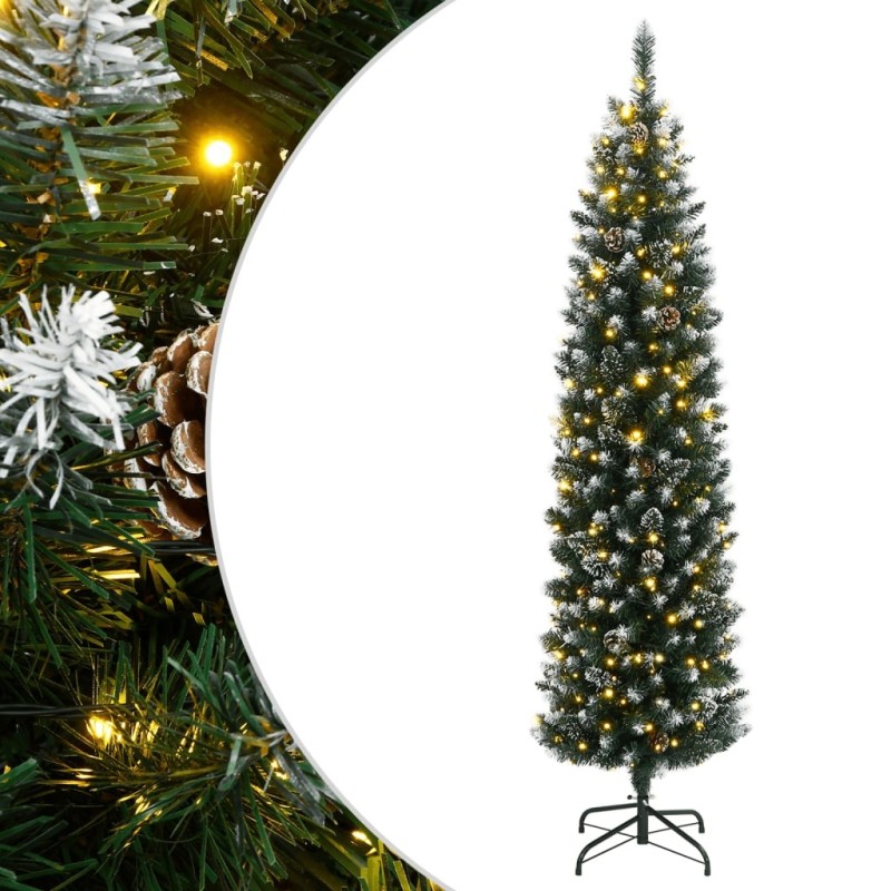 Sapin de Noël artificiel mince 150 LED 120 cm 