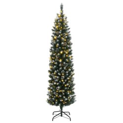 Sapin de Noël artificiel mince 150 LED 120 cm 