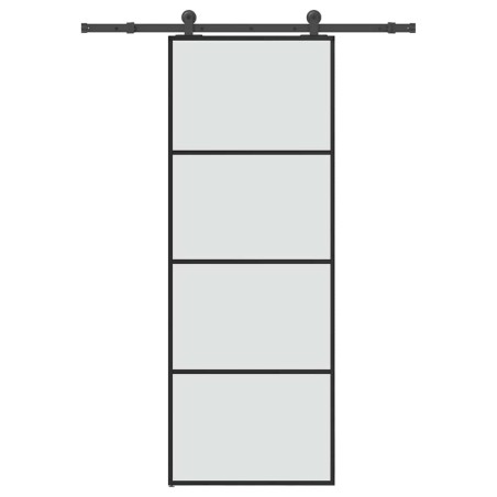 Porte coulissante avec kit de quincaillerie 76x205 cm Verre ESG 