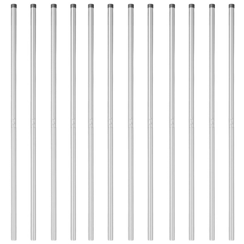 Poteaux de clôture 12 pcs Argent 180 cm Acier galvanisé 