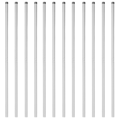 Poteaux de clôture 12 pcs Argent 180 cm Acier galvanisé 