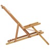 Chaise pliable de plage beige bois massif d'eucalyptus et tissu 