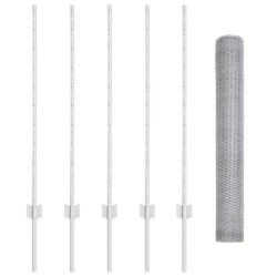 Poteaux de clôture 10 pcs U-Channel 100 cm en acier galvanisé 