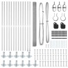 Clôture en Fil Soudé avec 13 Poteaux Flangés 1.5x25 m Acier Galvanisé 